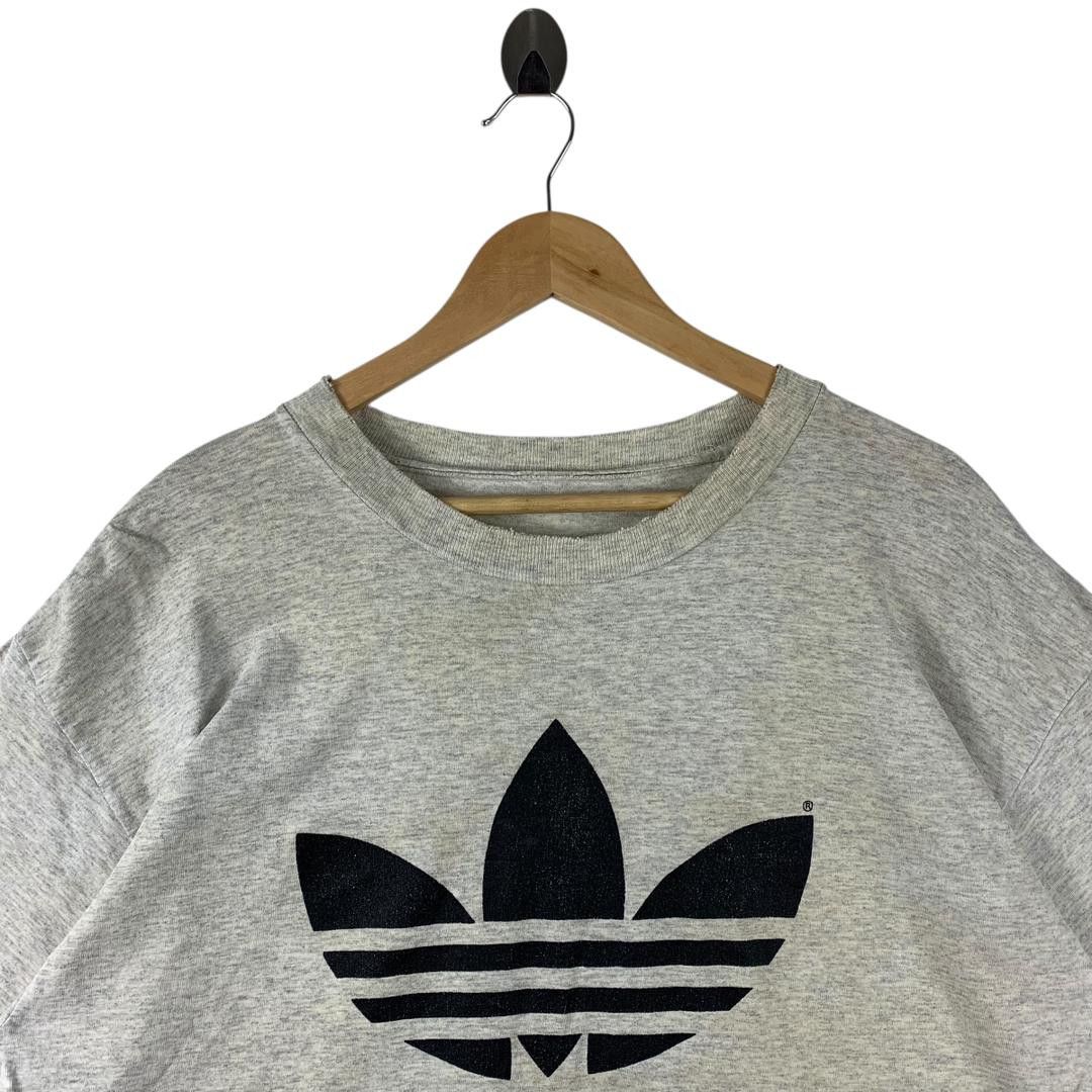 Adidas Vintage 90s ADIDAS mirror print grey tee shirt Size US L / EU 52-54 / 3 - 2 Thumbnail