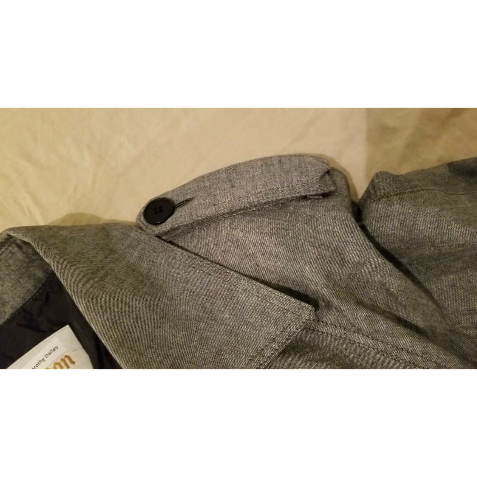 London Fog VINTAGE London Fog Trench Coat Jacket Womens 8 Regular Gray Cotton Coat Womens 8 Regular Gray London Fog Trench Coat Size M / US 6-8 / IT 42-44 - 6 Thumbnail