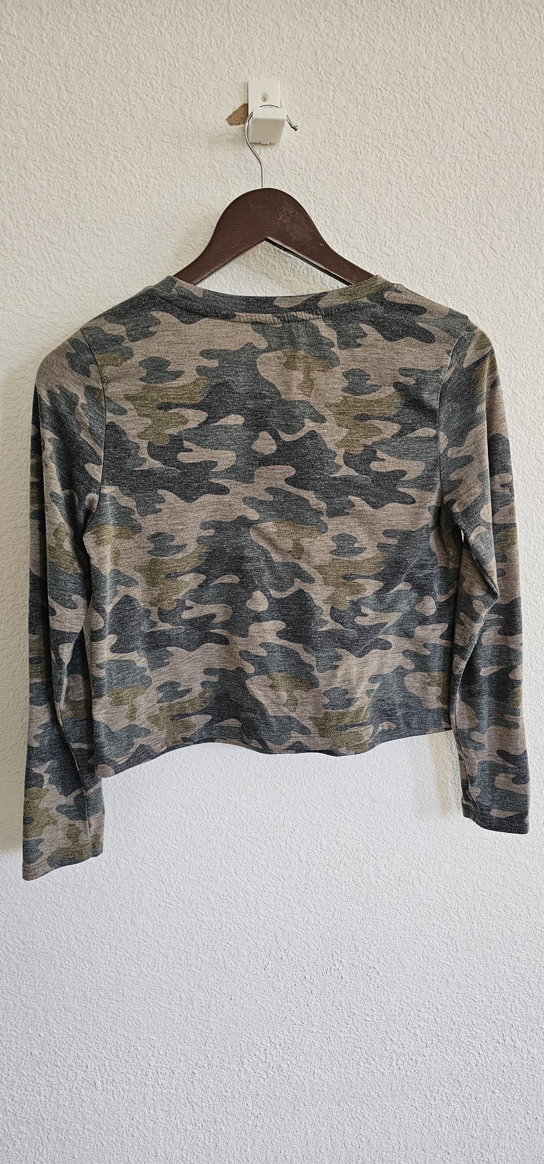 Other Vintage Style Women Green Camo Long Sleeve Crop Top - Small Size S / US 4 / IT 40 - 3 Thumbnail