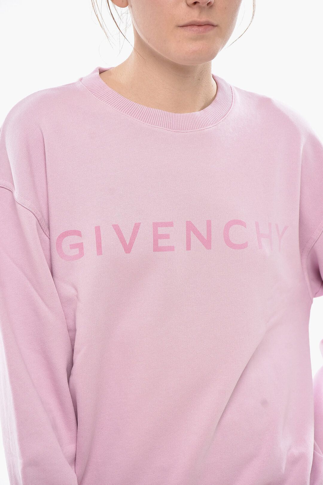 Givenchy og1mm0326 Brushed Cotton Crewneck Sweatshirt in Pink Size M / US 6-8 / IT 42-44 - 3 Thumbnail