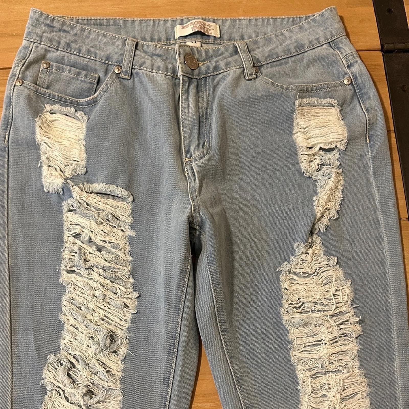 Other Harmony & Havoc 11 jeans Distressed Light Blue NWOT Size 30" / US 8 / IT 44 - 2 Thumbnail