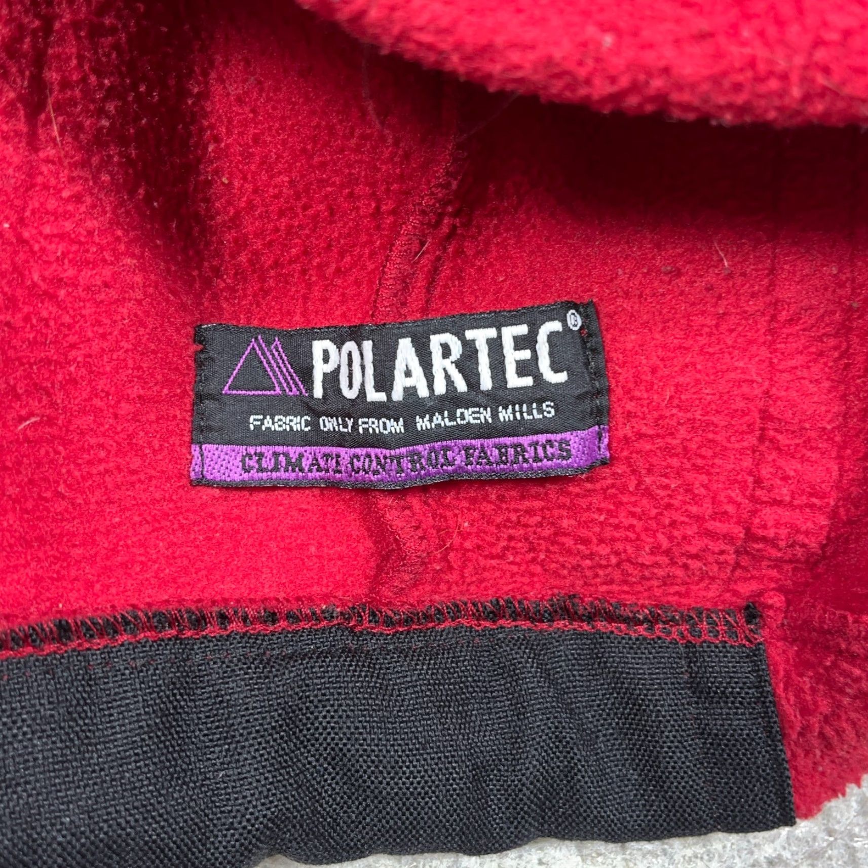 Vintage Millet Red Black Fleece Pullover Sweater Men M 90s Vintage Mock Neck Zipper Logo Embroidered Polartec Anorak, Solid Size US M / EU 48-50 / 2 - 3 Thumbnail