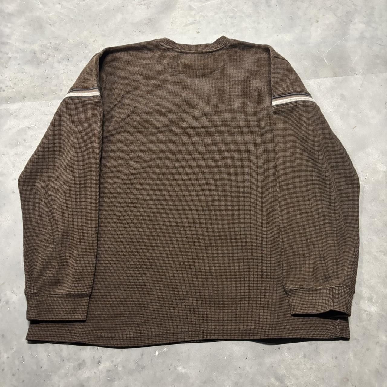 Japanese Brand × Vintage Crazy Vintage Y2K/2000s Grunge Brown Striped Skater Style Light Sweater! Size US L / EU 52-54 / 3 - 6 Thumbnail