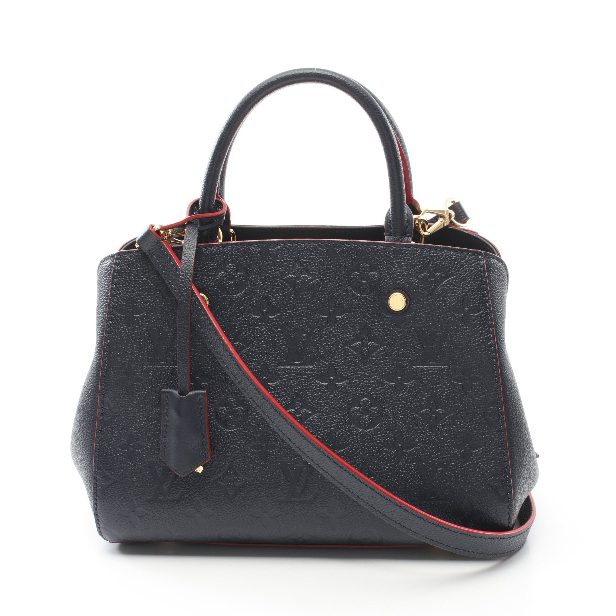 Louis Vuitton Louis Vuitton Montaigne Bb Monogram Empreinte Marine Rouge Handbag Leather Navy Size ONE SIZE - 1 Thumbnail