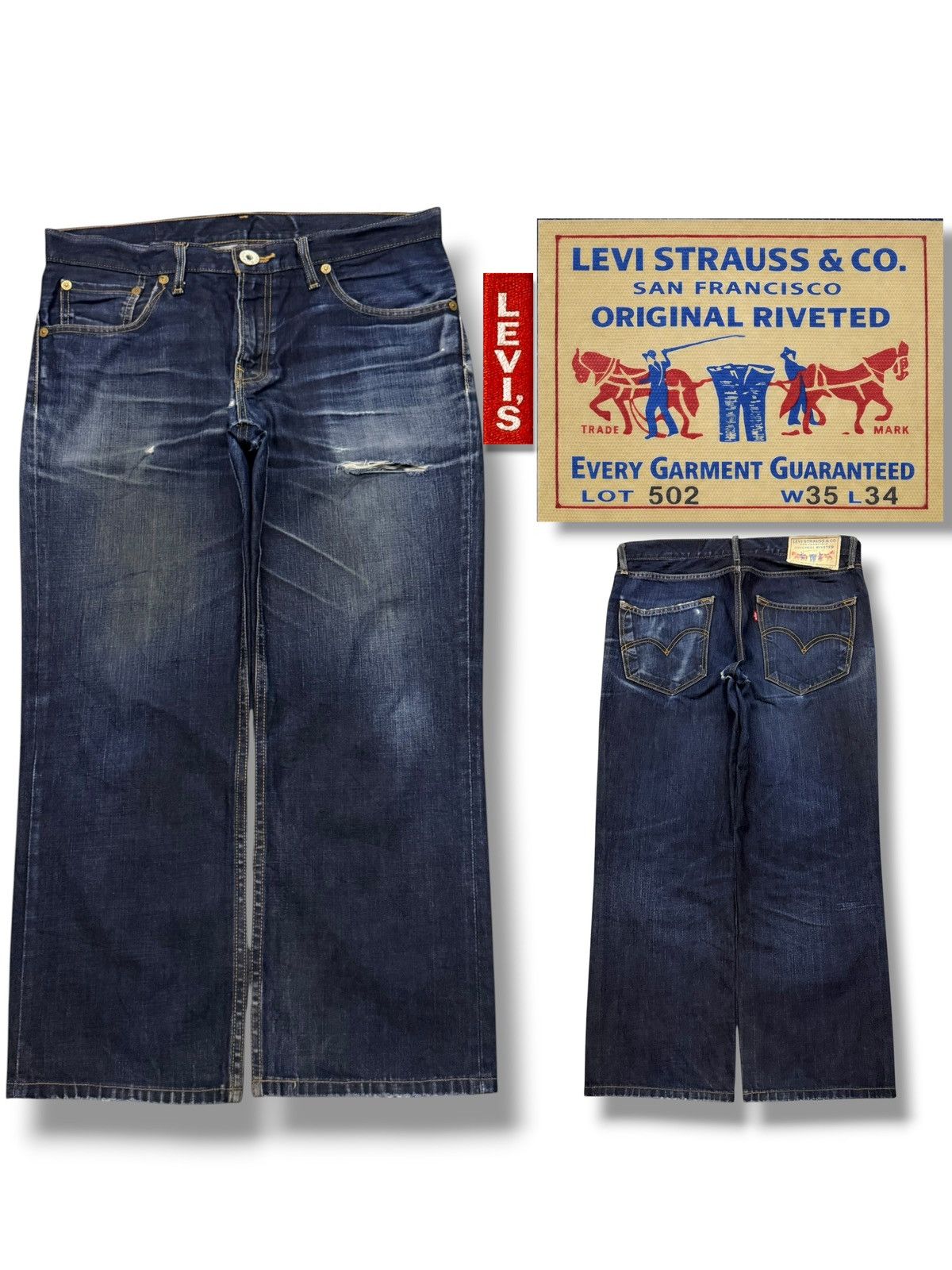 Levi's Vintage Levi’s 502 Japan Denim Jeans | Regular Straight |W35 Size US 35 - 1 Thumbnail