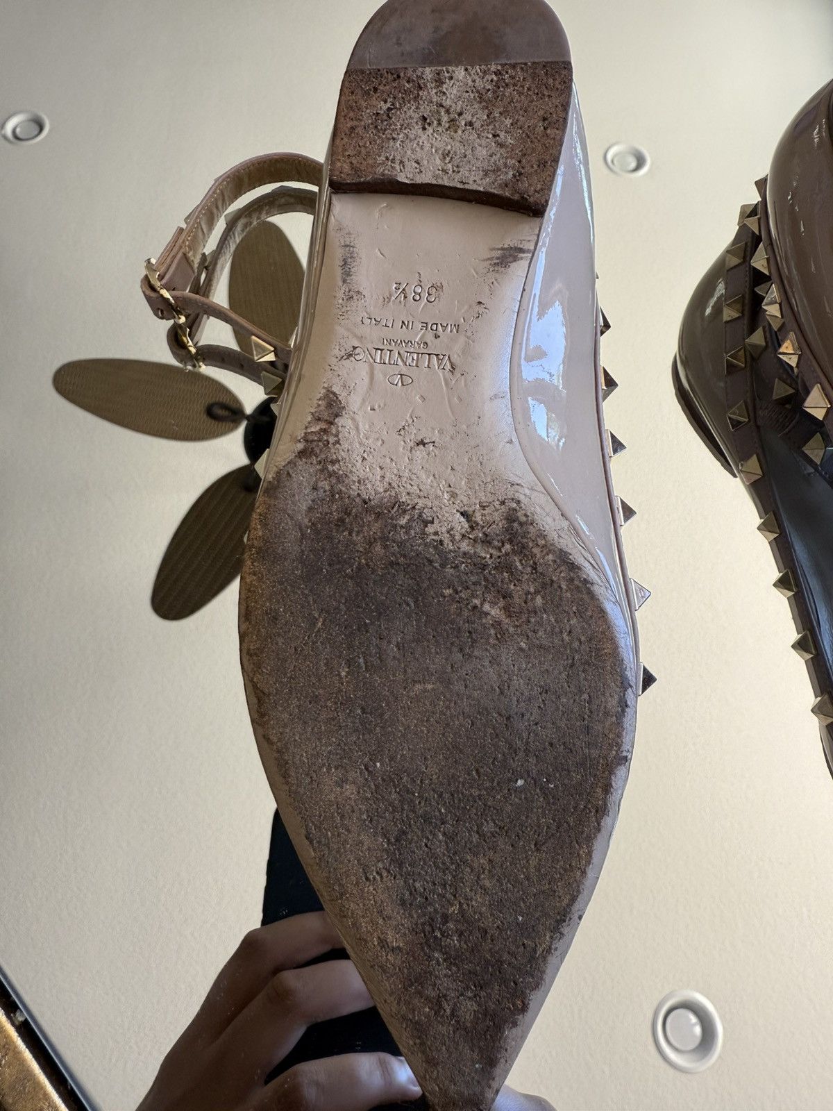 Valentino Valentino Rockstud Patent Leather Ballet Flats Size US 8 / IT 38 - 6 Thumbnail