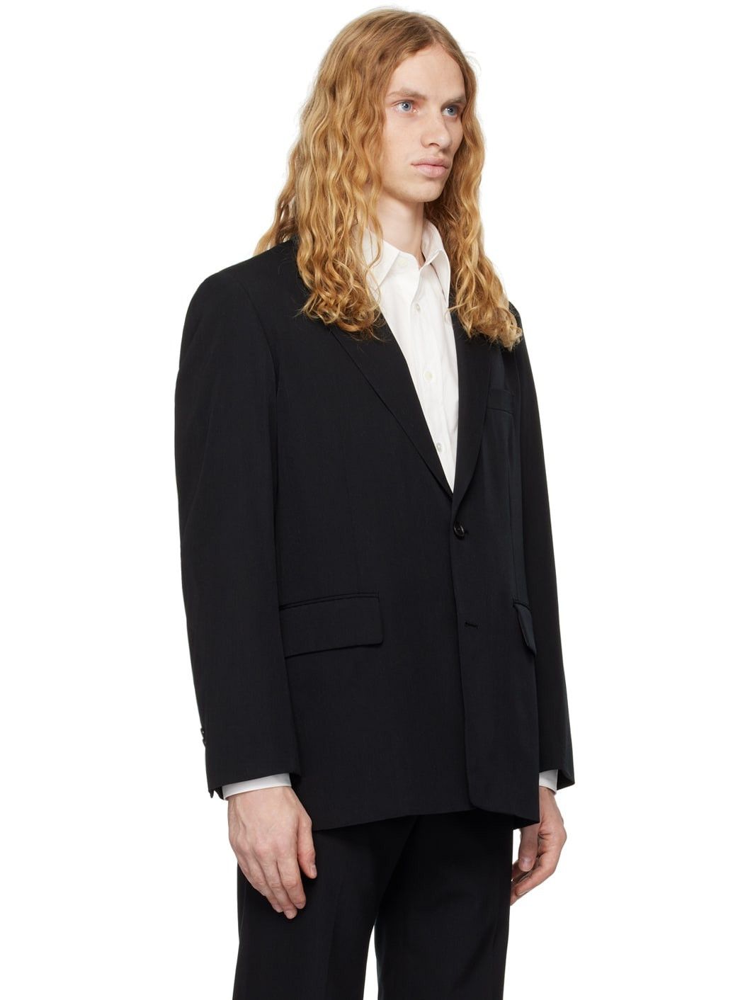 Issey Miyake o1mle0125 Gabardine Blazer in Black Size US XXL / EU 58 / 5 - 2 Thumbnail