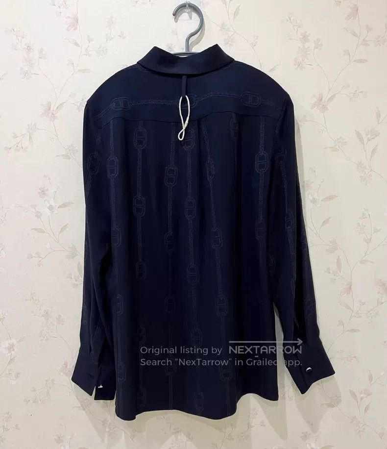 Hermes Hermes Lock Buckle Embroidery Full Print Navy Blue Mulberr Size XXS / US 00 / IT 34 - 2 Thumbnail
