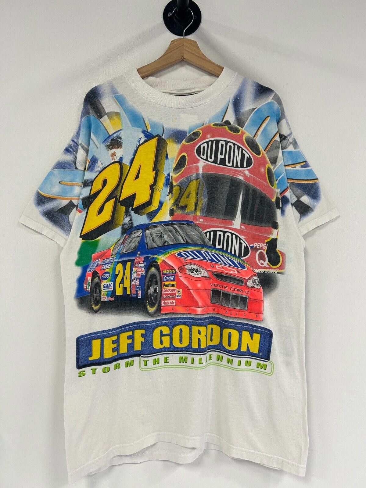 image of 2000 Nascar Jeff Gordon Storm All Over Print Tee in White, Men's (Size Large)