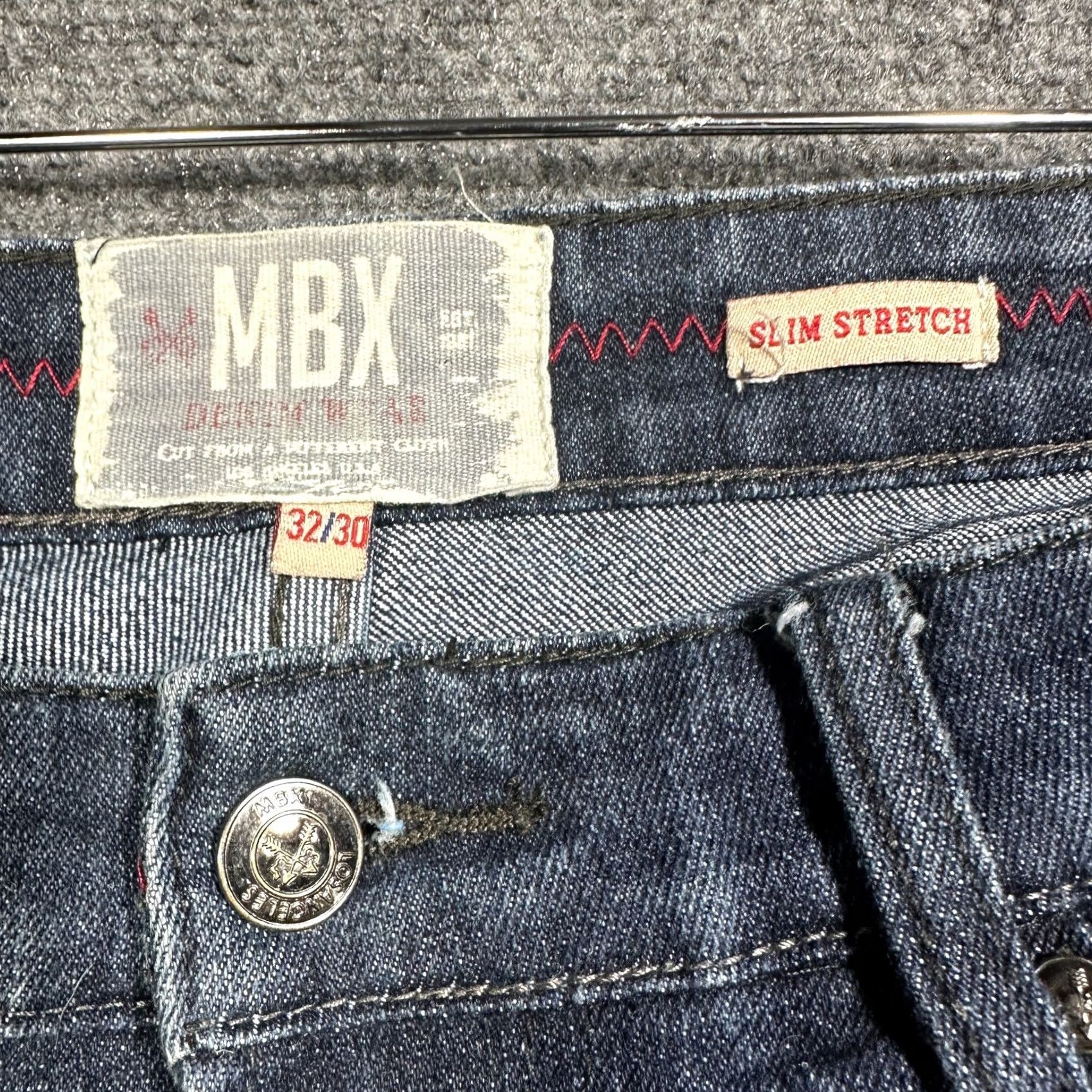 Vintage MBX Jeans Mens 32 Dark Wash Cotton Slim Stretch Straight Leg Pockets Denim Size US 32 / EU 48 - 4 Thumbnail