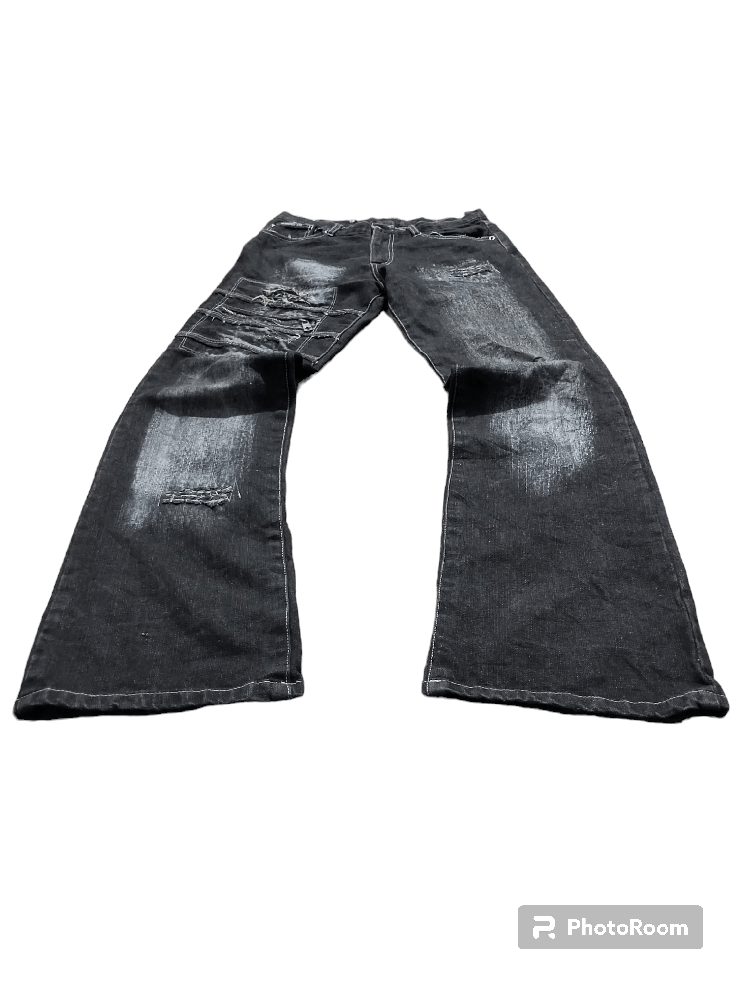 BERNINGS SHO Berning sho punk studded skull flared distressed jeans Size US 30 / EU 46 - 3 Thumbnail