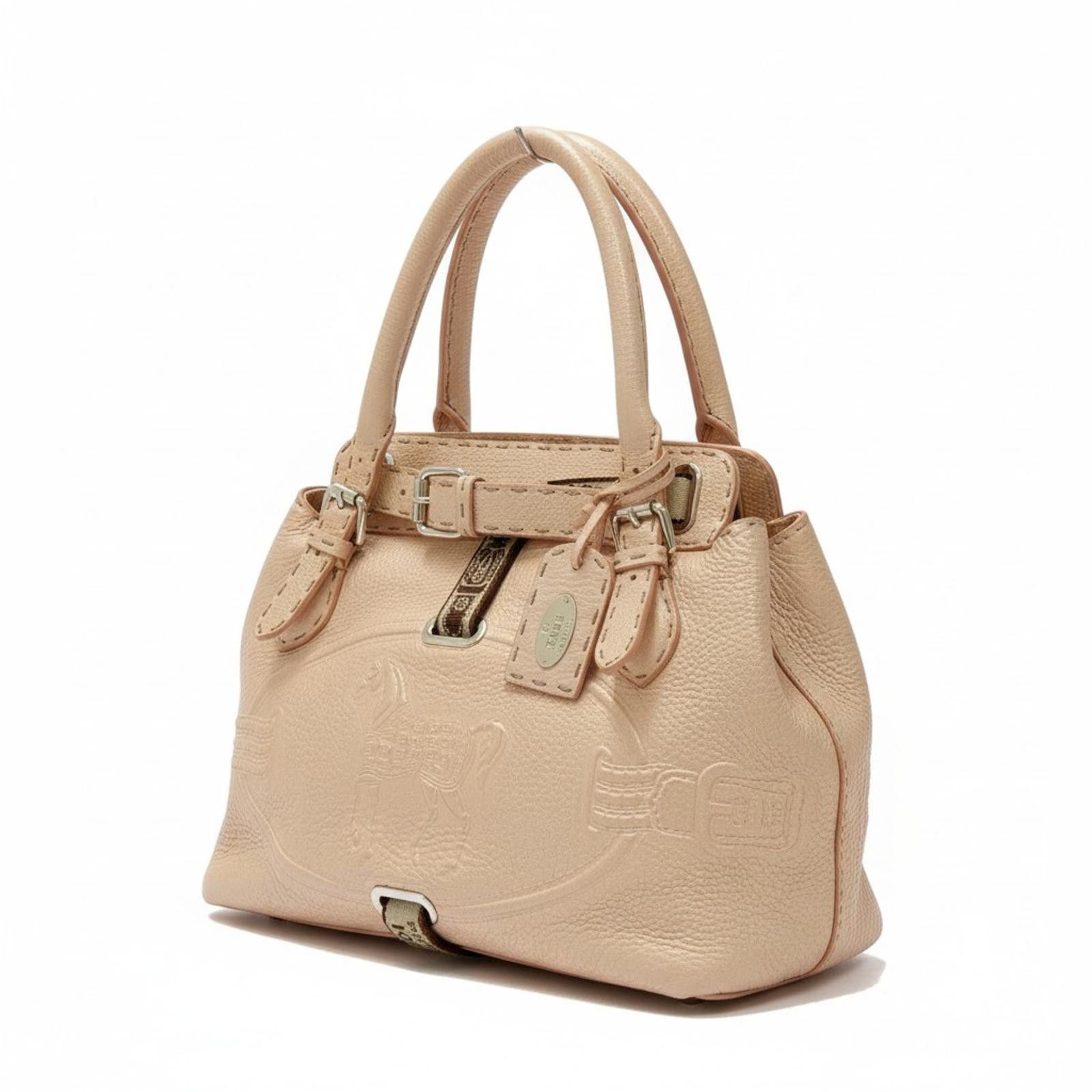 Fendi Fendi - Beige Pink Leather Handbag Size ONE SIZE - 2 Thumbnail