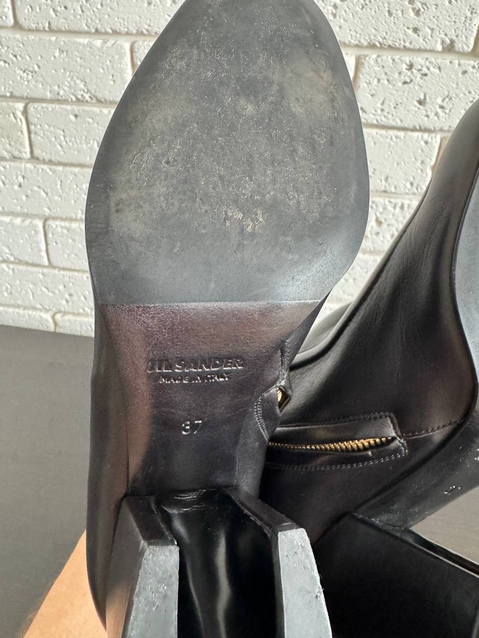 Jil Sander JIL SANDER leather black boots heels Size US 7 / IT 37 - 10 Thumbnail