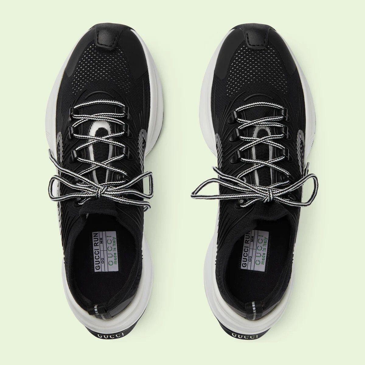 Gucci o1mt1gz0325 Run Low-Top Sneakers in Black Size US 11 / EU 44 - 4 Thumbnail