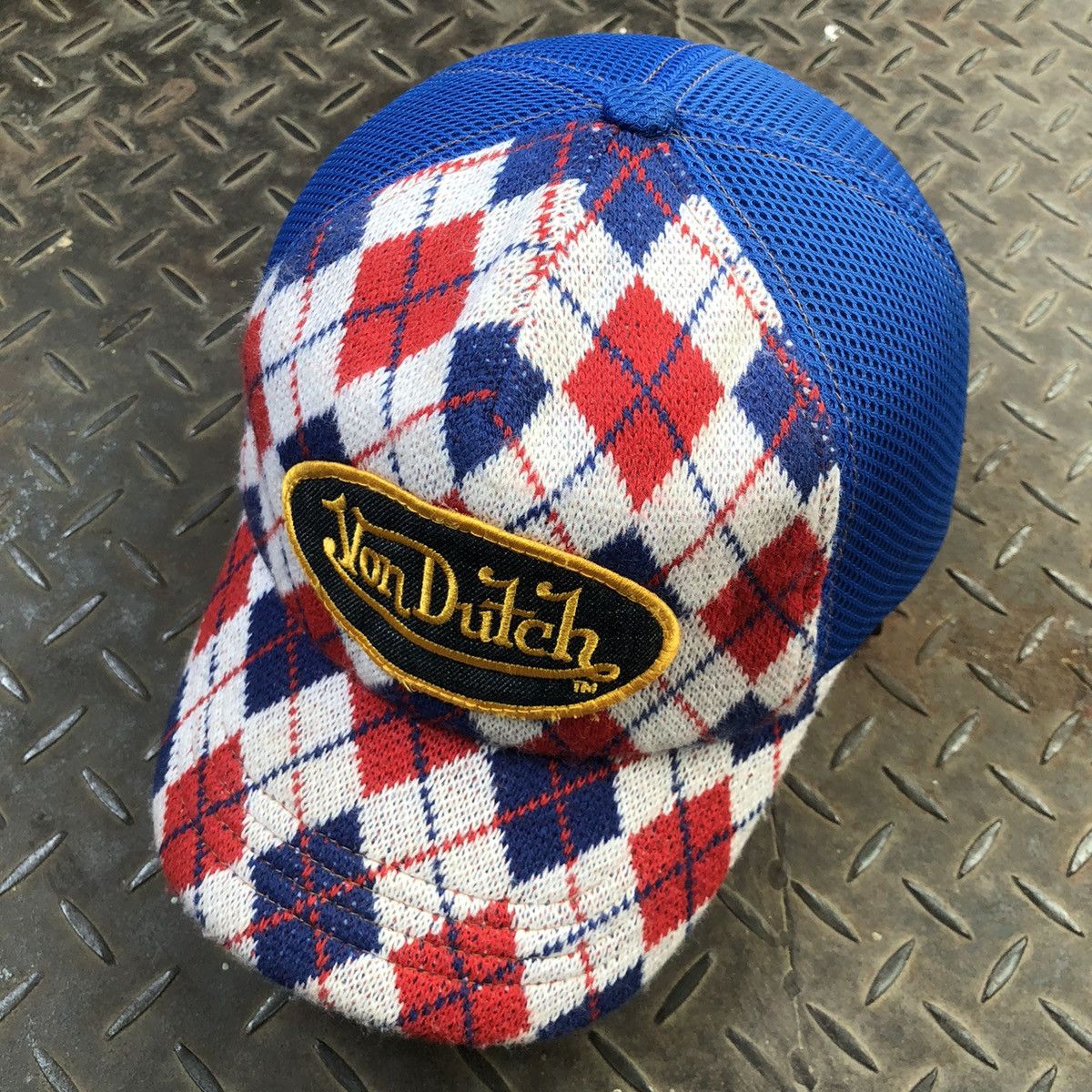 Von Dutch 🚫 SOLD 🚫 Vintage Von Dutch Knitwear Tartan Trucker Hat Size ONE SIZE - 2 Thumbnail
