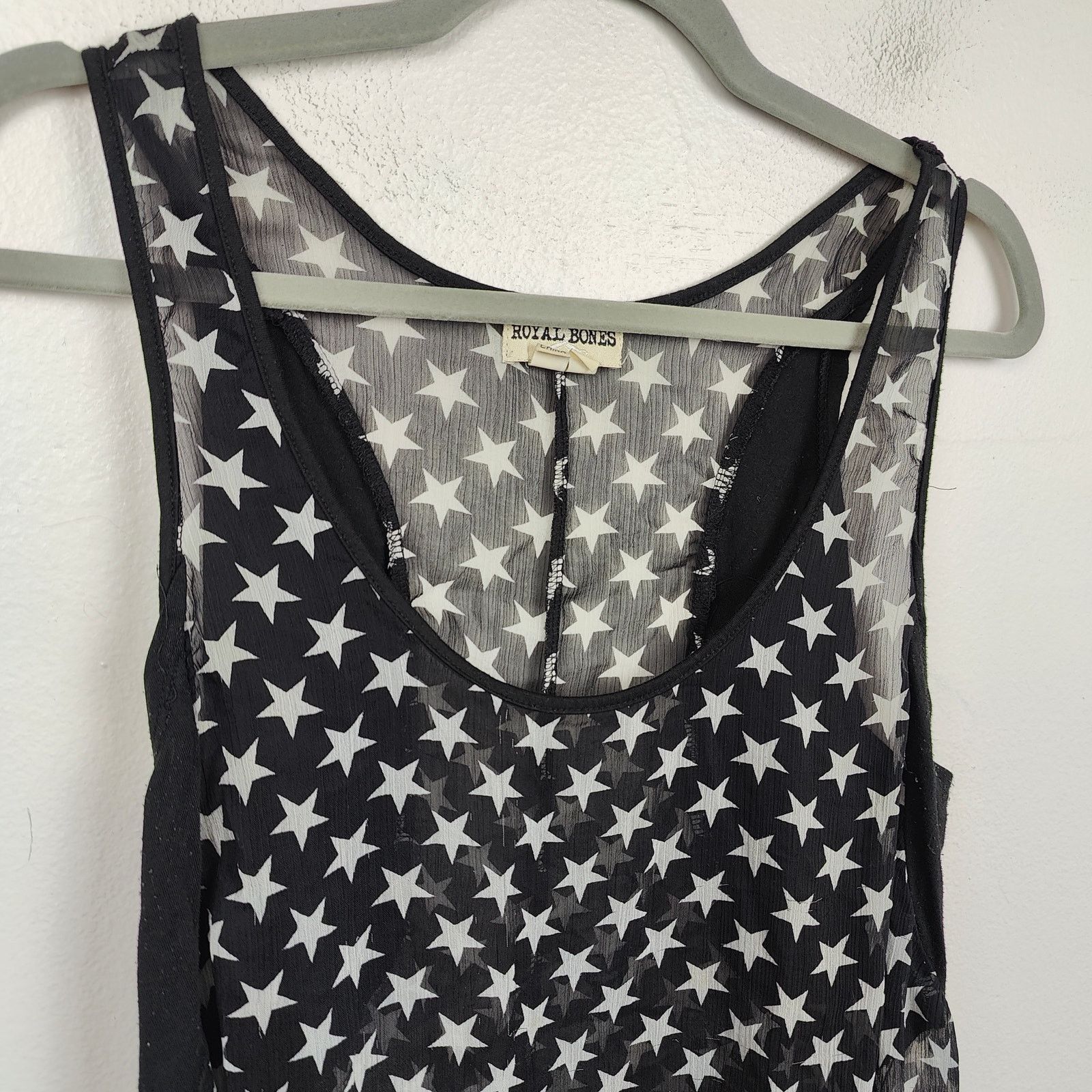Other Vintage Y2K Royal Bones Sheer Tank Top Size XL Black White Size XL / US 12-14 / IT 48-50 - 2 Thumbnail