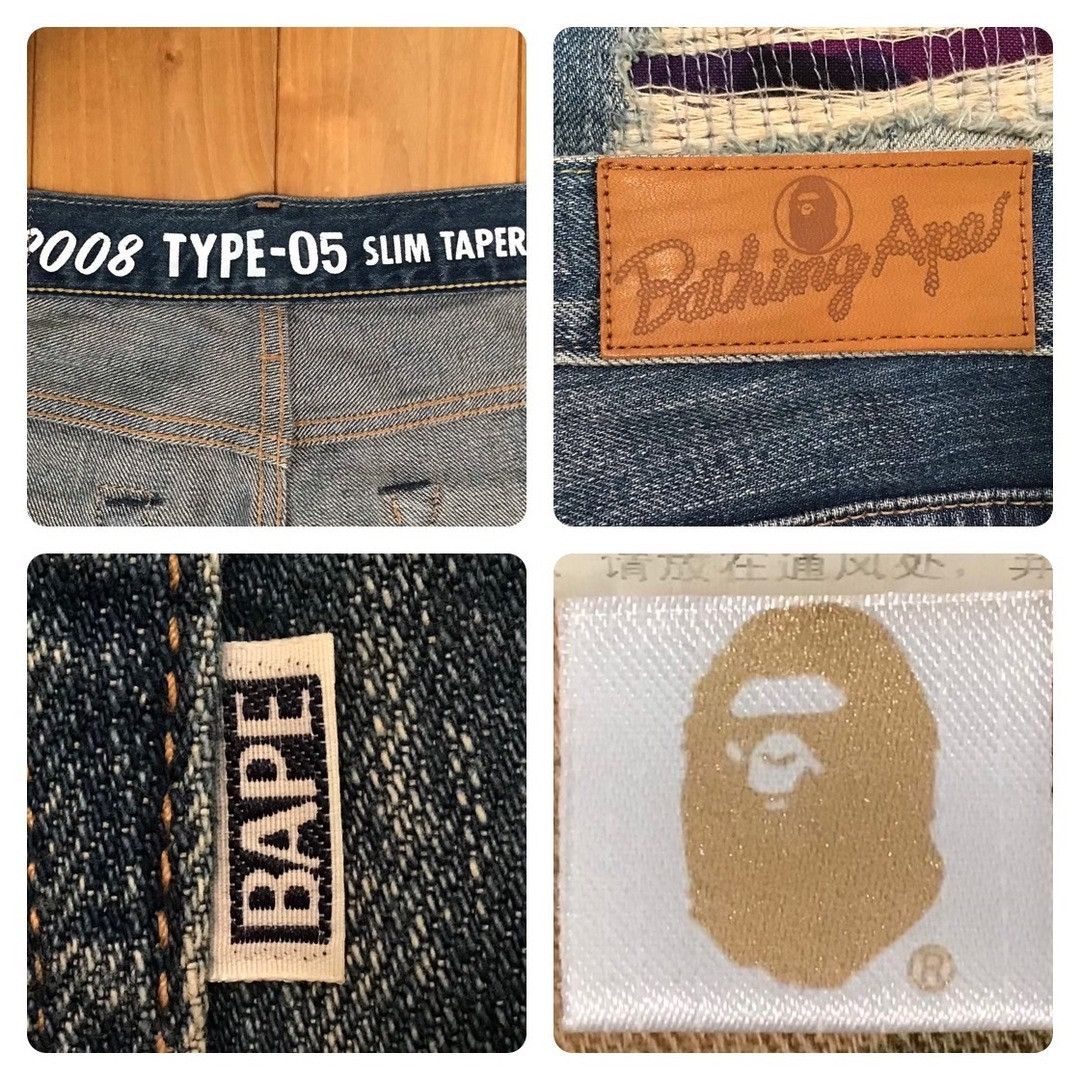 Bape BAPE TYPE-05 MIX CAMO PATCHWORK DAMAGED DENIM PANTS ★size M Size US 32 / EU 48 - 10 Thumbnail