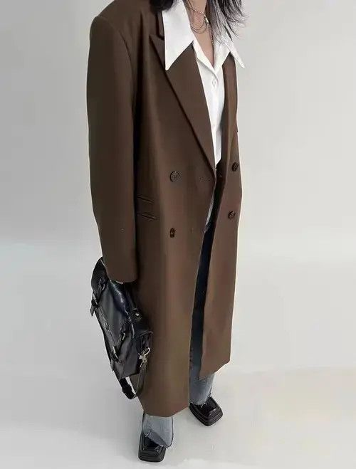 Japanese Brand × Vintage Retro brown British style mid-length suit and windbreaker Size S / US 4 / IT 40 - 2 Thumbnail