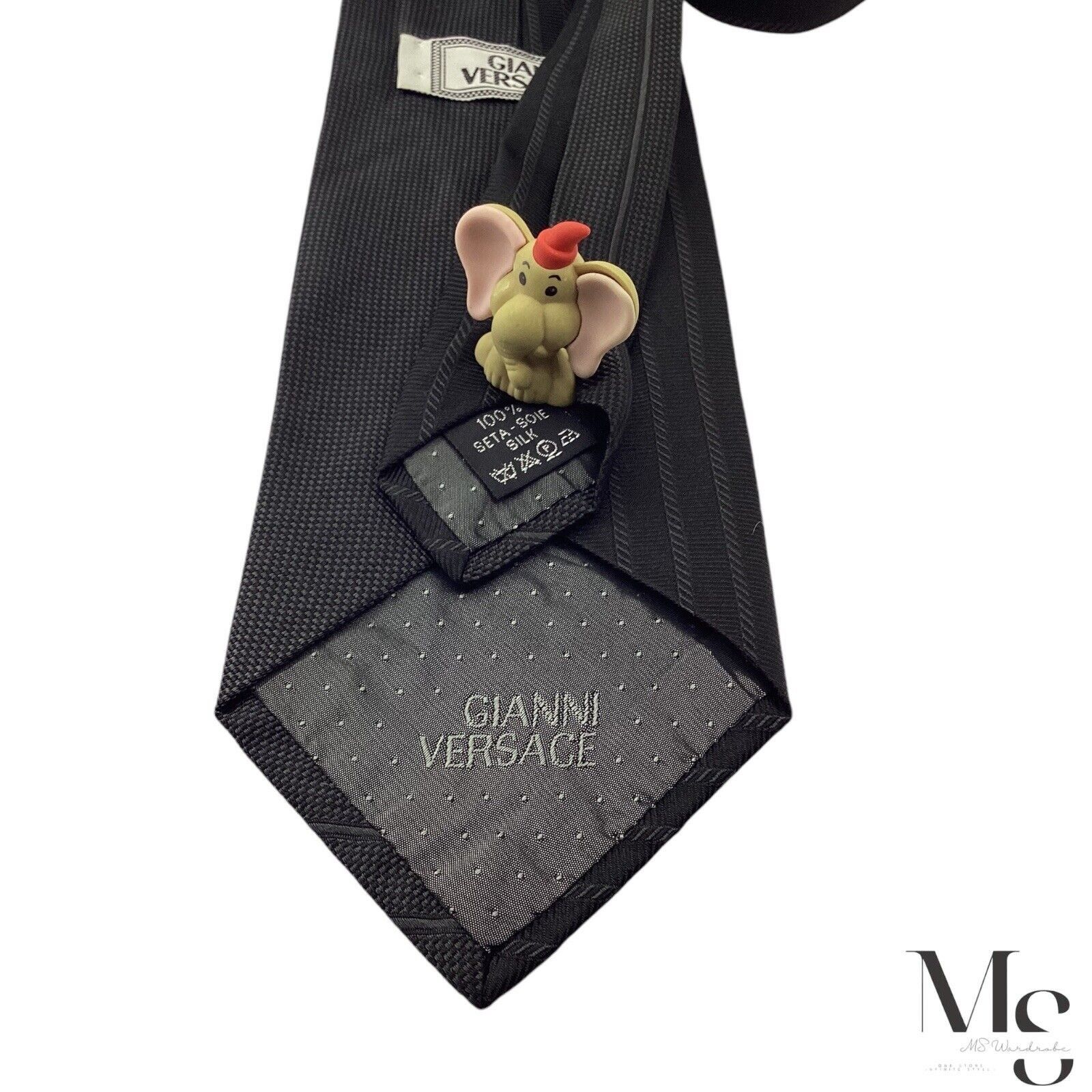 Versace GIANNI VERSACE Black Medusa Head Logo Vertical Striped Italy Size ONE SIZE - 5 Thumbnail