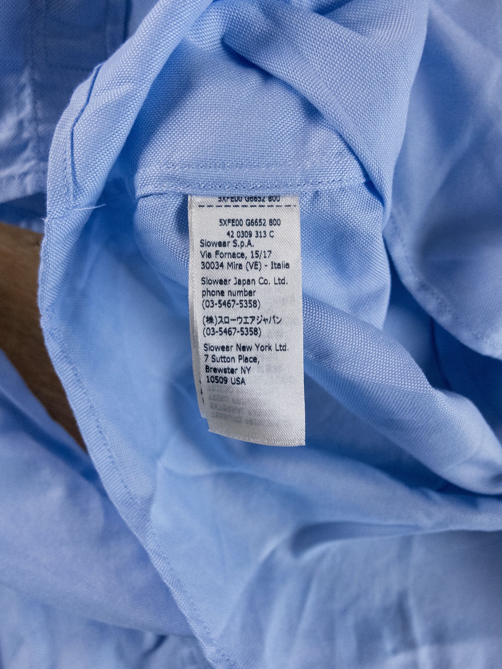 Slowear SLOWEAR Glanshirt blue cotton spread collar shirt Size 40 Size US M / EU 48-50 / 2 - 6 Thumbnail