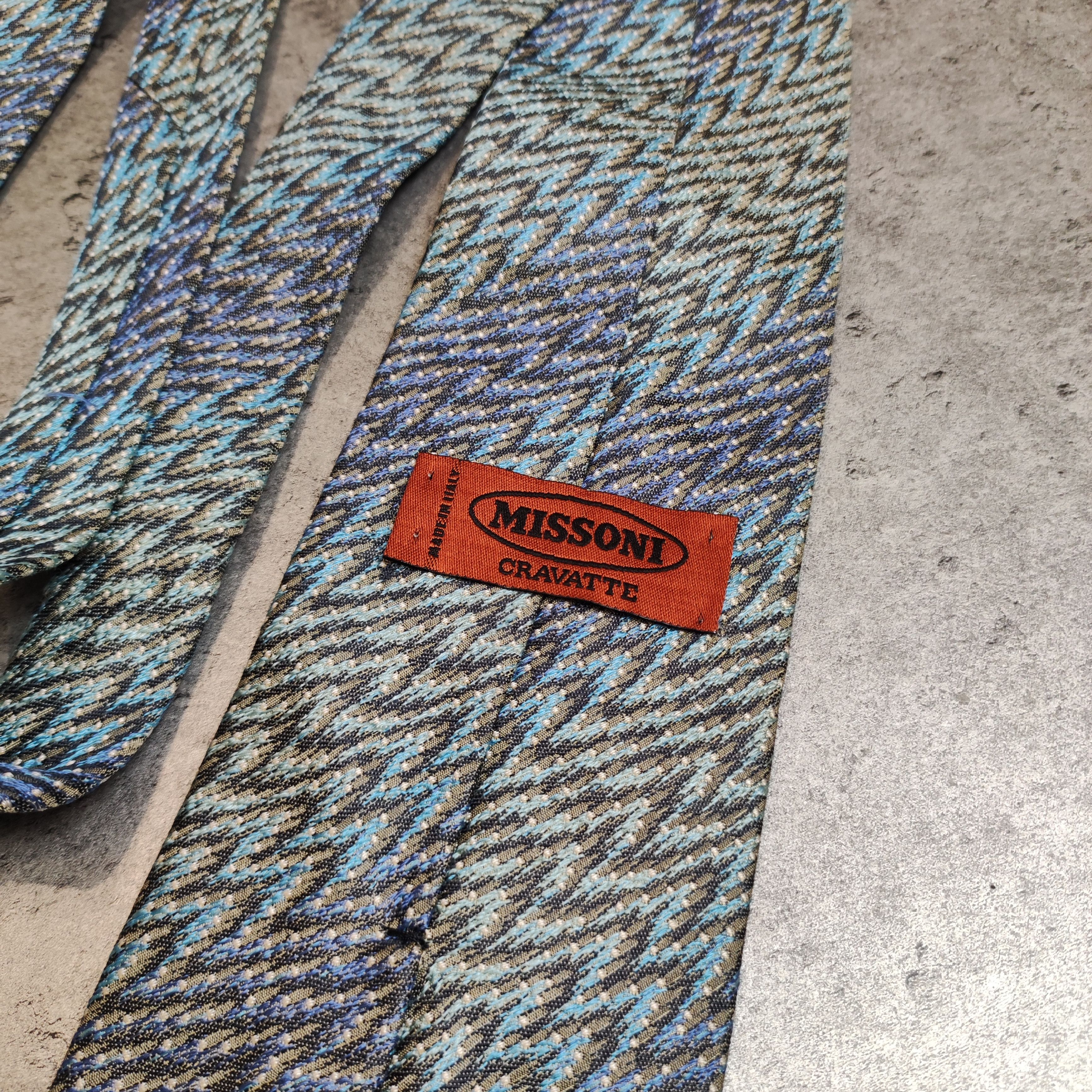 Missoni × Vintage RARE 90s Missoni Cravatte Silk Vintage Abstract Tie Size ONE SIZE - 3 Thumbnail