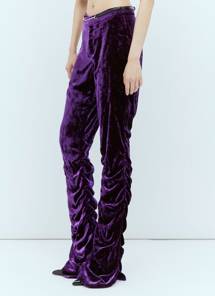 Gucci o1y0925 Velvet Casual Pant in Purple Size 26" / US 2 / IT 38 - 3 Thumbnail