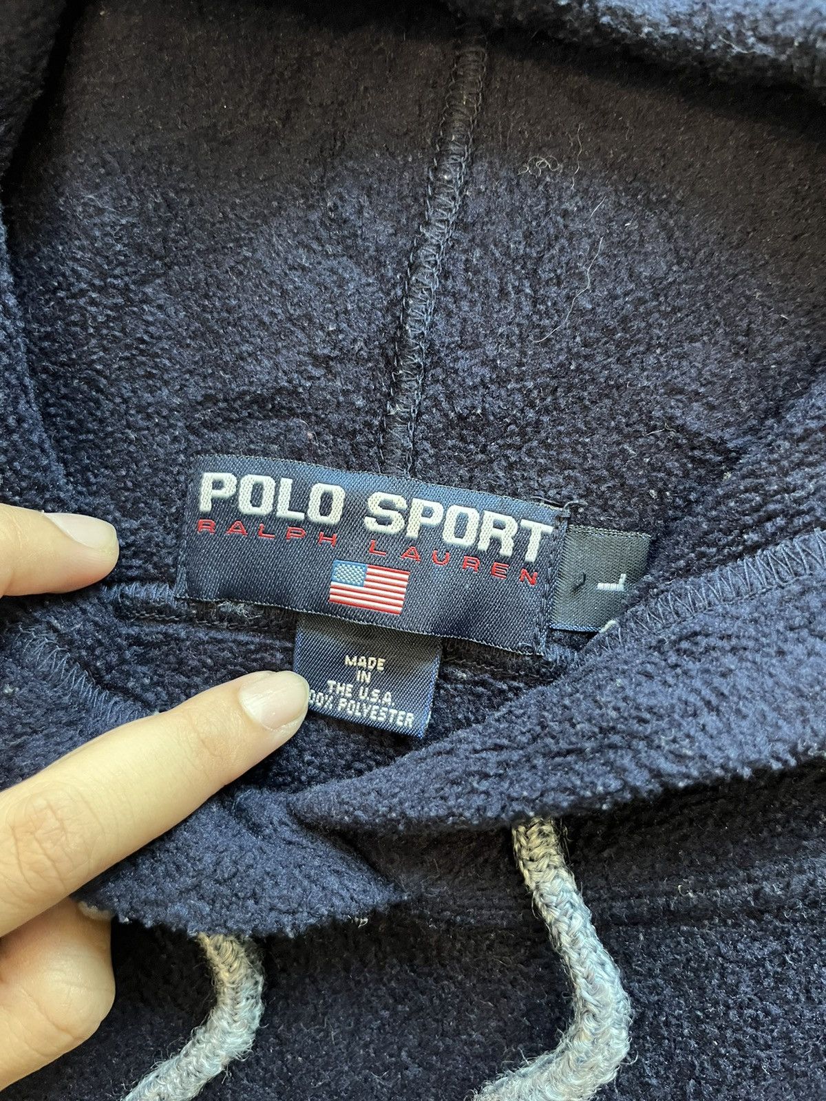 Polo Ralph Lauren × Vintage PoloRalphLauren USA Fleece Hoodie Size US L / EU 52-54 / 3 - 6 Thumbnail