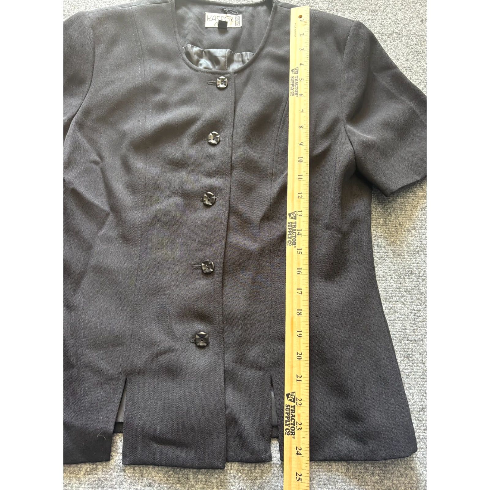 Kasper Kasper Blazer Womens Size 8 Black Button Up Short Sleeve Suit Jacket Size 30" / US 8 / IT 44 - 3 Thumbnail