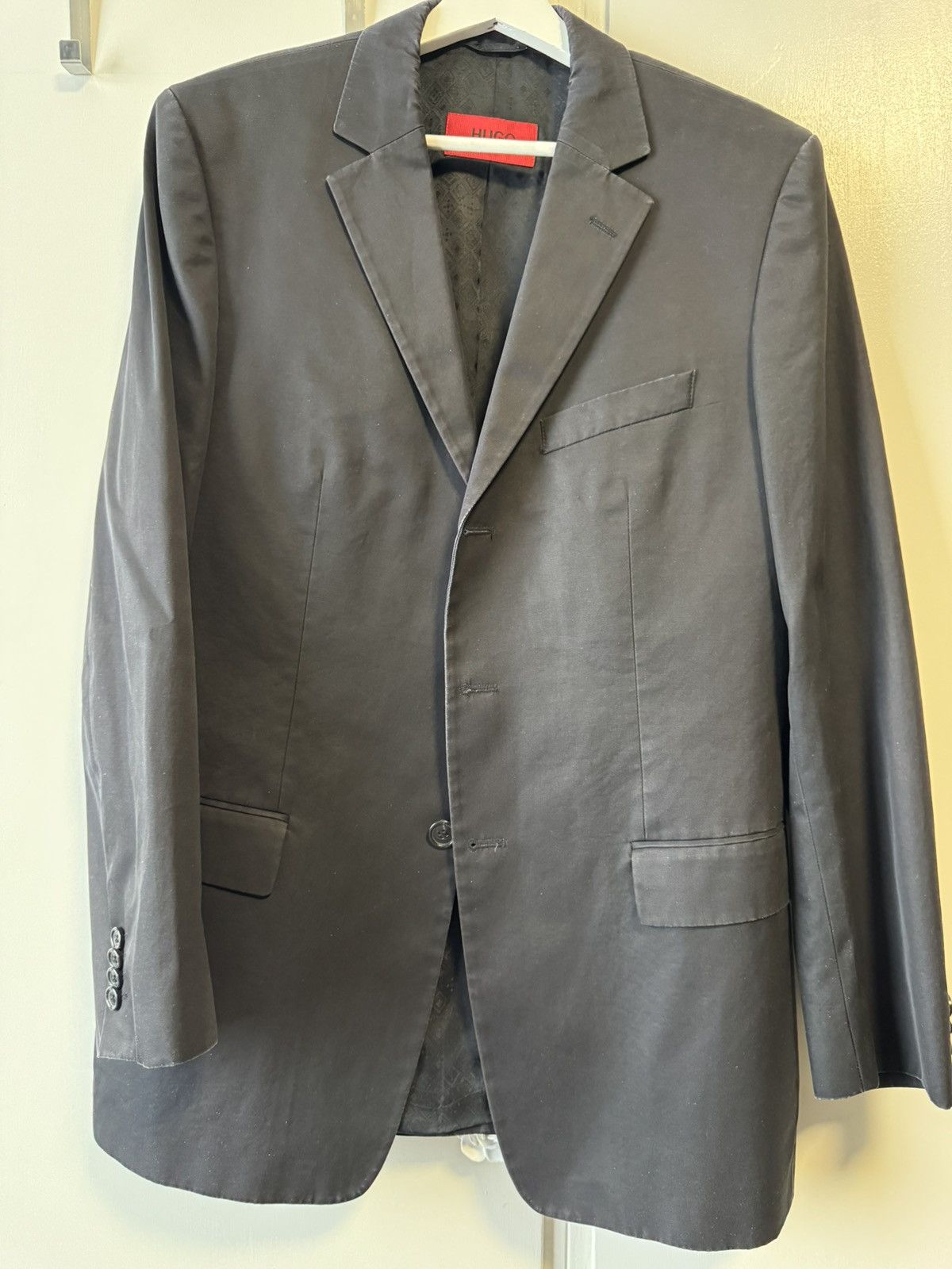 Hugo Boss Hugo Boss Black Cotton Blazer size 48 Size 48R - 1 Thumbnail