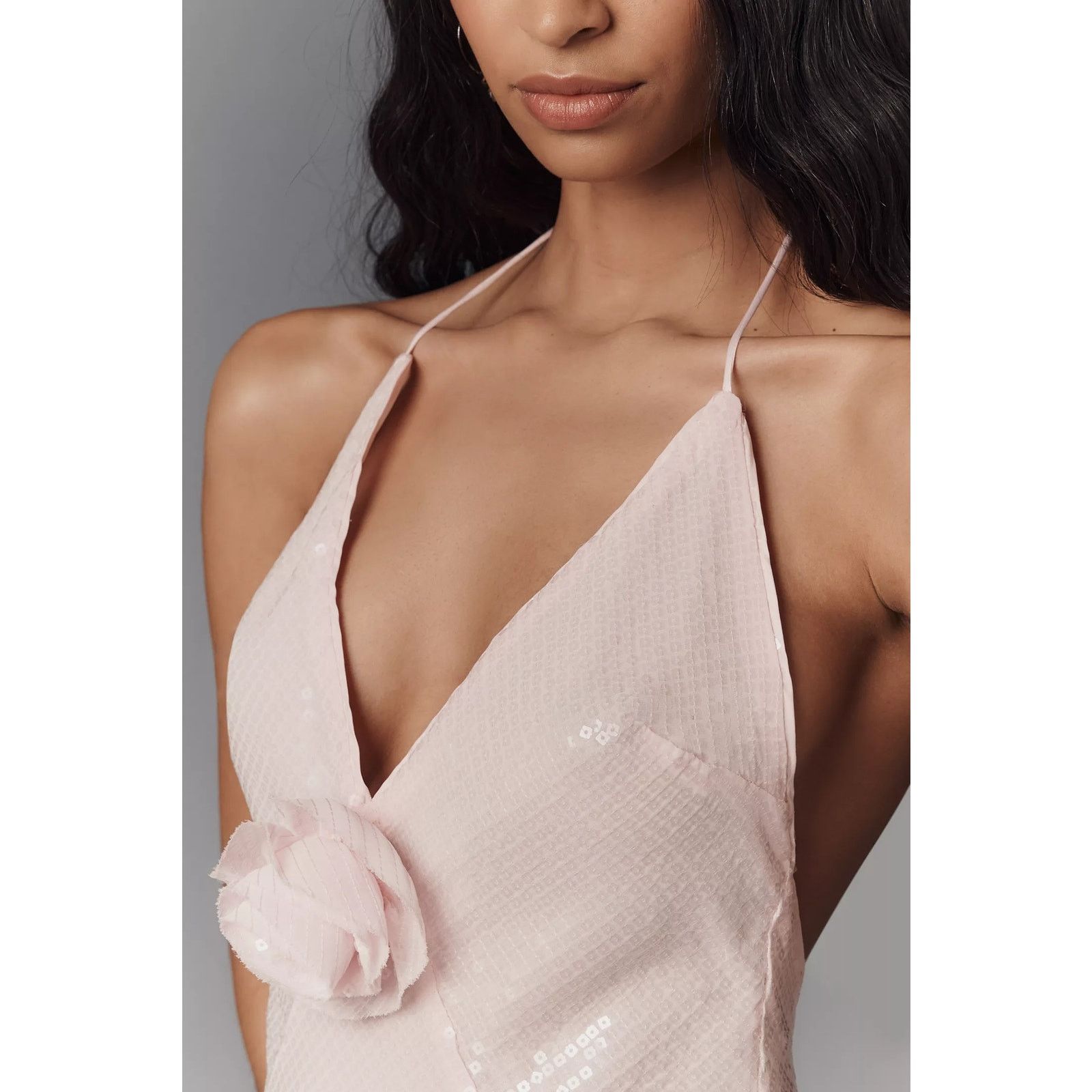Anthropologie NWT Bardot Aradia Sequin Halter Slip Dress $179 Sz 6 Pink Size M / US 6-8 / IT 42-44 - 2 Thumbnail