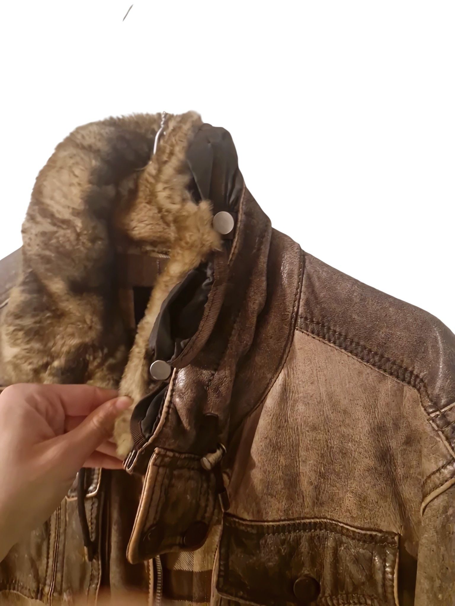 Dolce & Gabbana FUR COLLAR CARGO HUNTER LEATHER JACKET Size US L / EU 52-54 / 3 - 4 Thumbnail