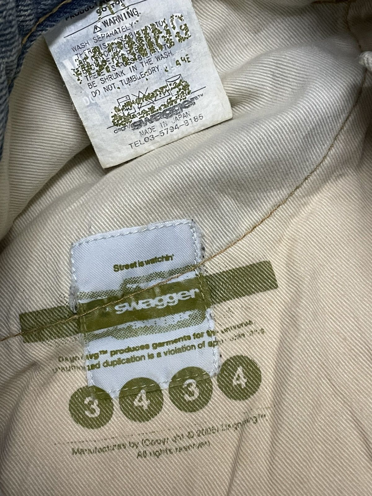 Swagger Vintage 1990s Designer Japan Swagger Mudwash Baggy Denim Size US 35 - 17 Thumbnail