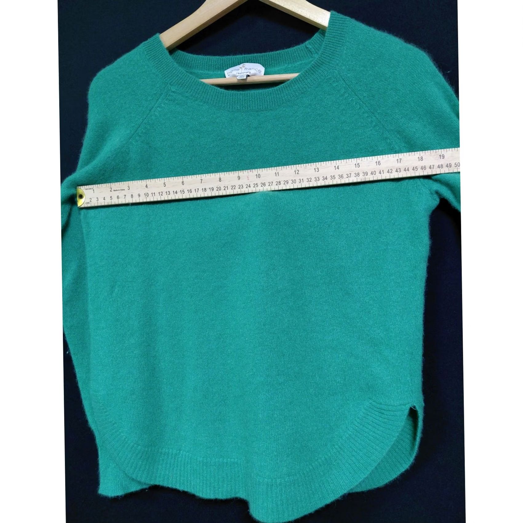 Vintage VINTAGE Belle France Sweater Green Solid Knit 100% Cashmere Women XL Crew Neck Long Sleeve Pullover Dry Clean Only Fall Winter Casual Business Womens Size XL / US 12-14 / IT 48-50 - 7 Thumbnail
