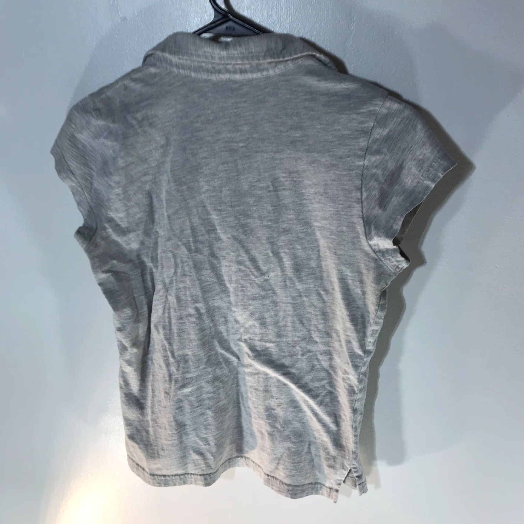 Abercrombie & Fitch Vintage Abercrombie & Fitch Women's Cropped Polo Shirt Gray Juniors L Short Sleeve V-Neck Casual Size L / US 10 / IT 46 - 3 Thumbnail
