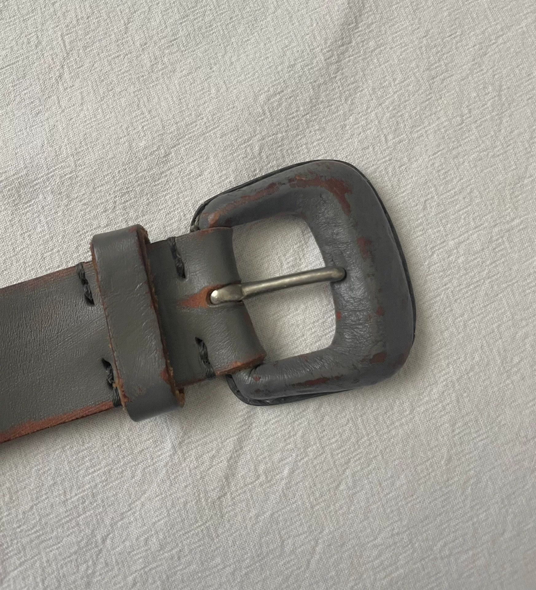 Limi Feu Limi Feu Gray Coated Leather Wide Belt Size ONE SIZE - 1 Thumbnail