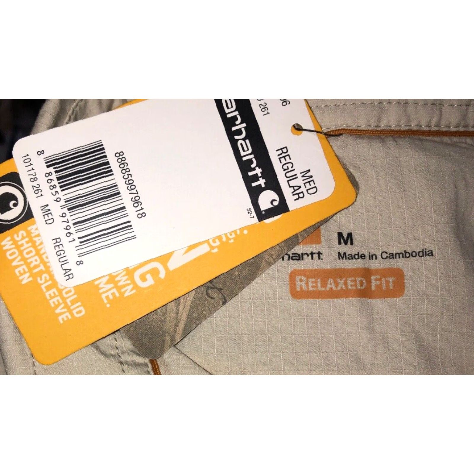Carhartt VINTAGE Carhartt Shirt Men Beige Short Sleeve Woven Button-Up Size M Adult Medium Beige Mens Shirt Size US M / EU 48-50 / 2 - 6 Thumbnail