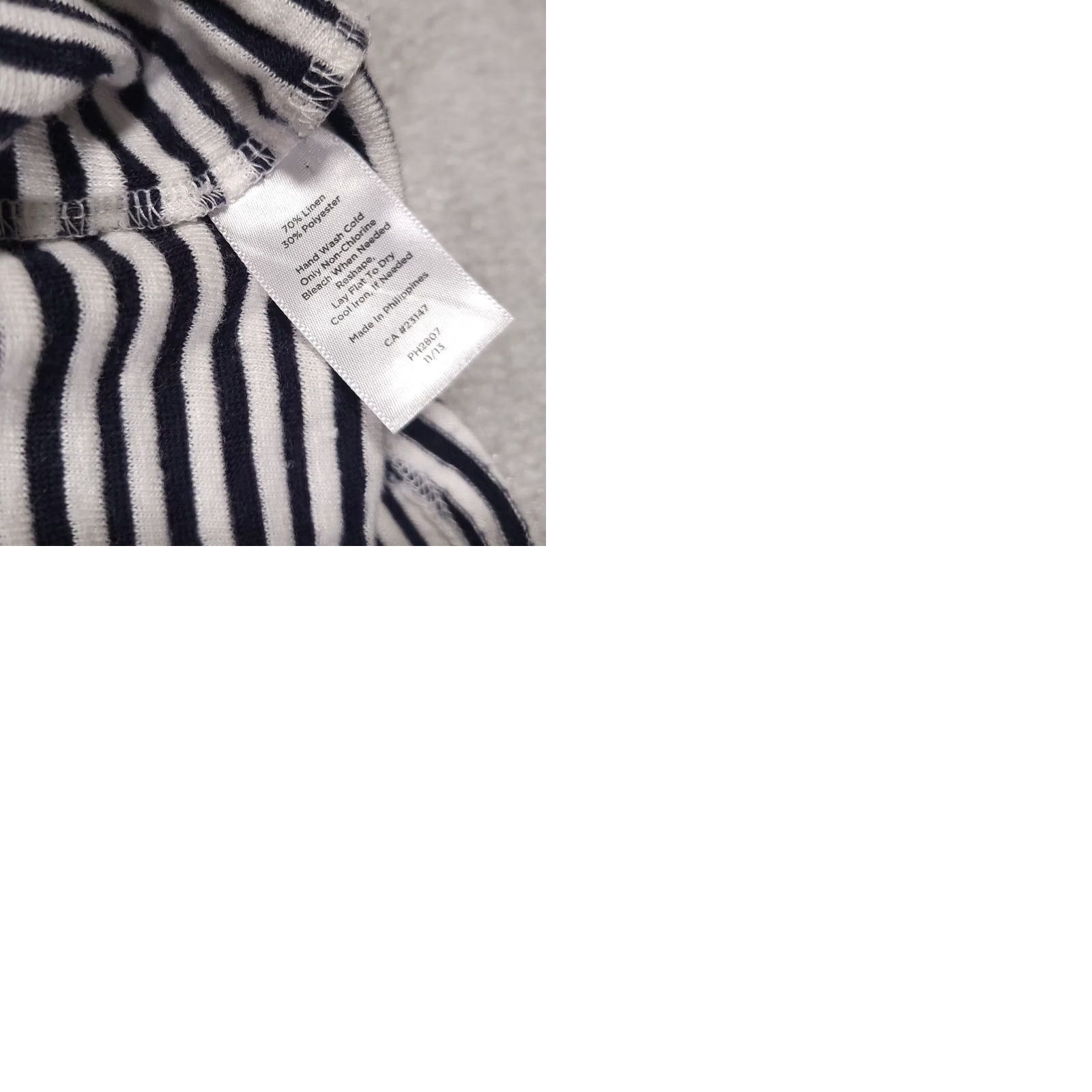 Talbots Talbots Top Striped Linen Blend Short Sleeve Blue White Size Small Womens Size S / US 4 / IT 40 - 9 Thumbnail