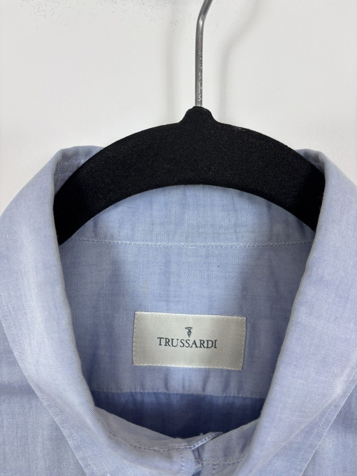 Trussardi Trussardi Vintage Men’s Light Blue Short Sleeve Shirt Size US M / EU 48-50 / 2 - 9 Thumbnail