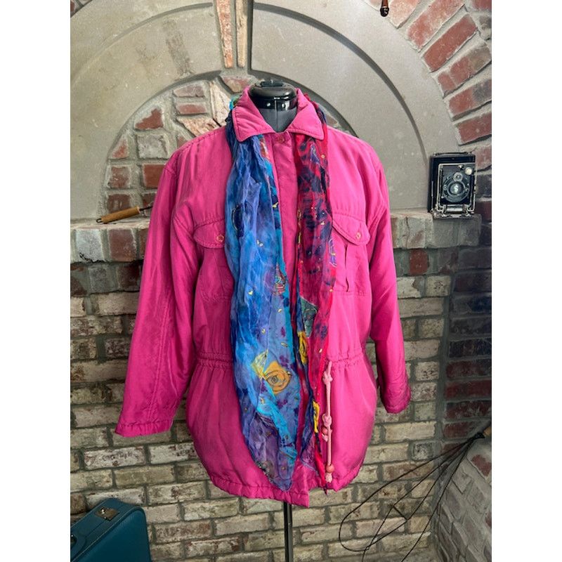 Vintage Bushwacker Coat Pink barbiecore hot pink 100% silk Size S / US 4 / IT 40 - 6 Thumbnail