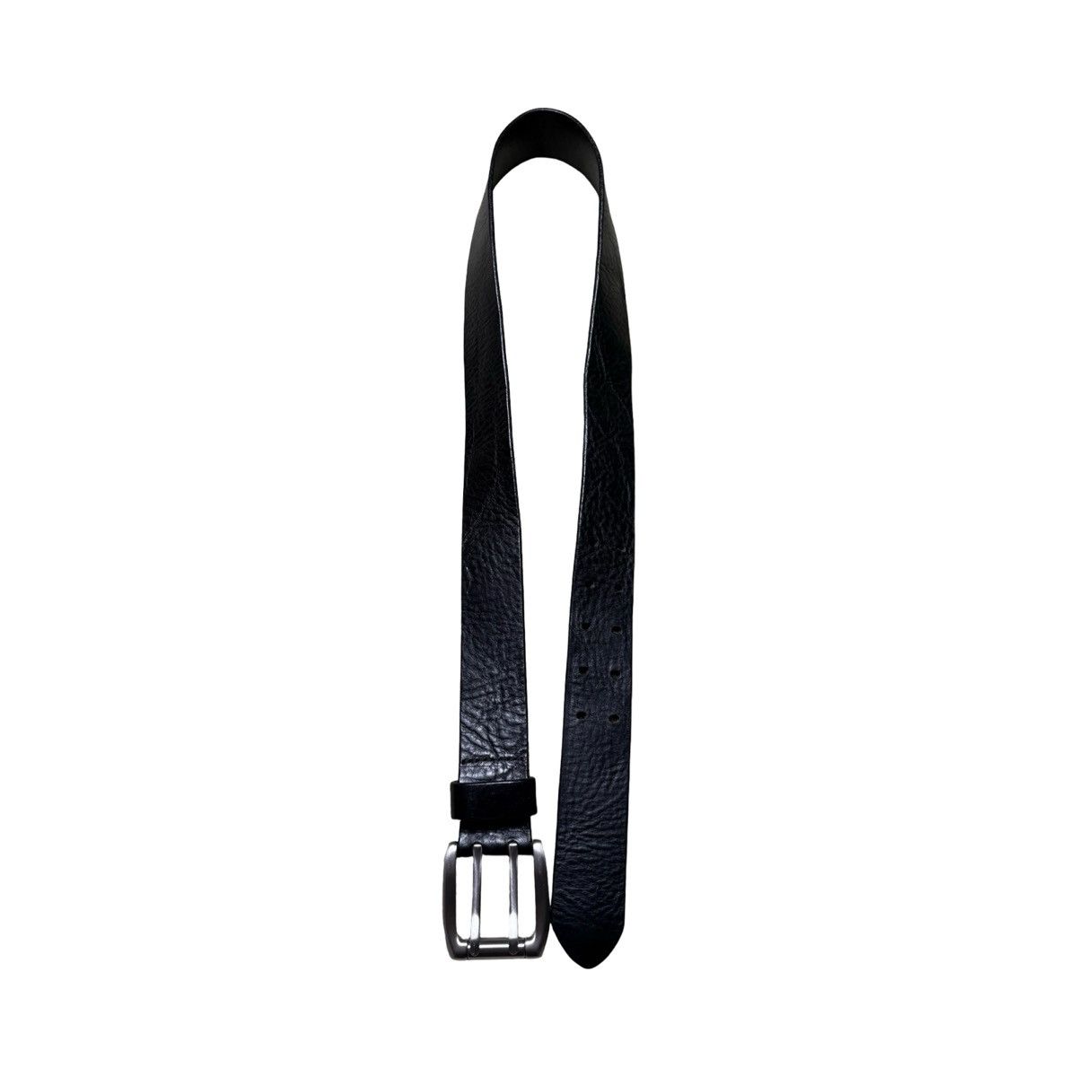 Express Vintage Express Leather Belt 34 Black Double Prong Buckle Size 34 - 5 Thumbnail