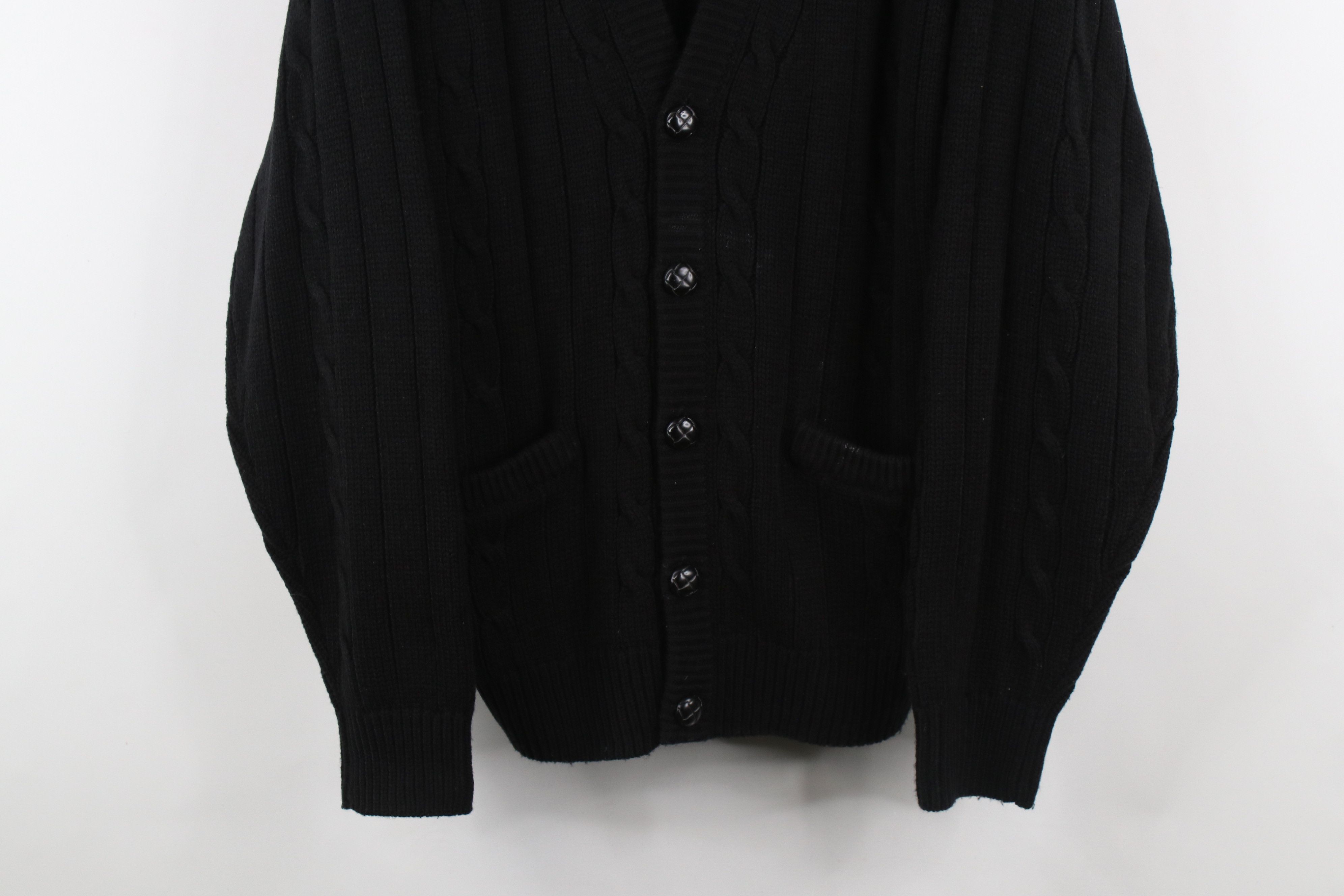 Vintage Vintage 90s Streetwear Cable Ribbed Knit Cardigan Sweater Size US L / EU 52-54 / 3 - 3 Thumbnail