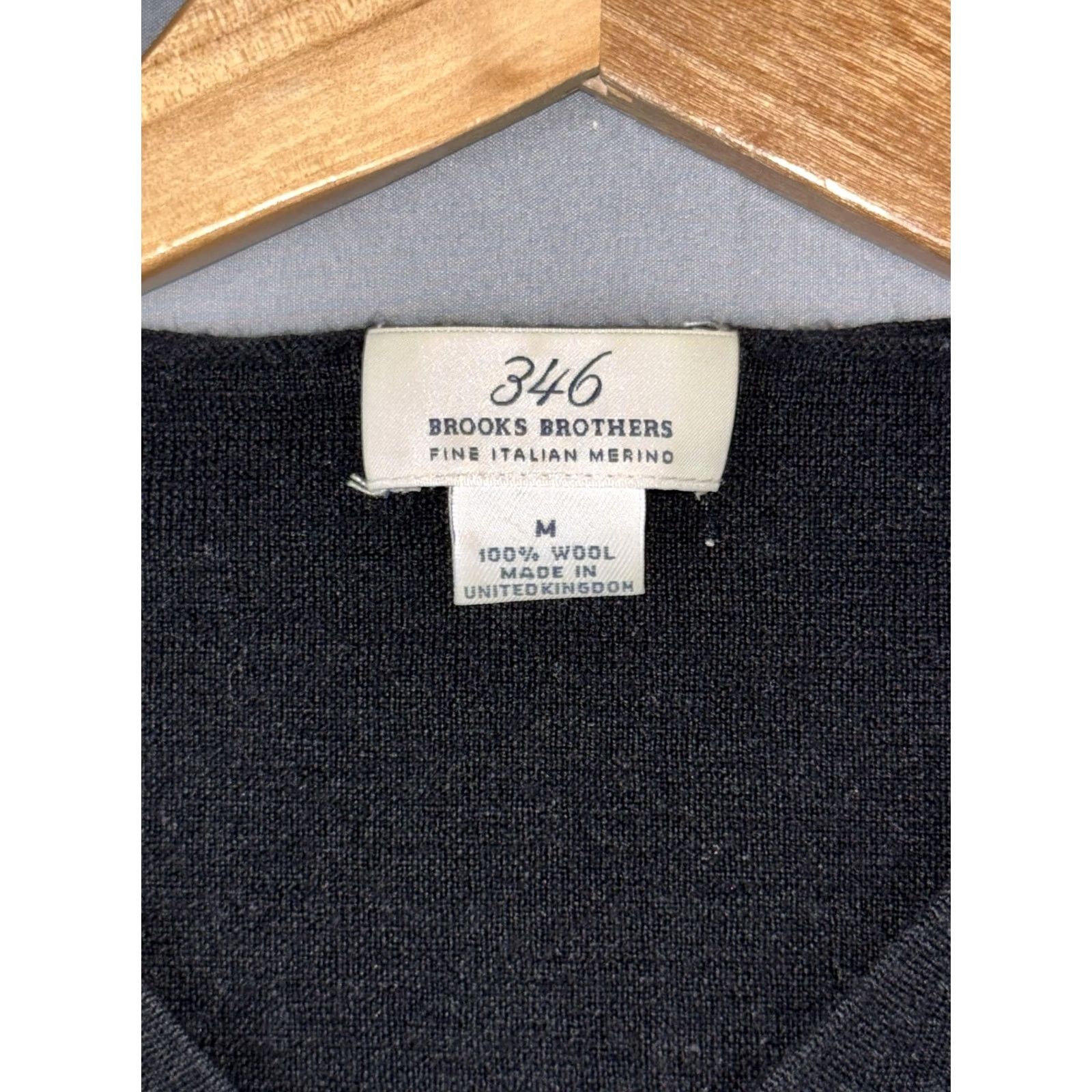 Brooks Brothers Brooks Brothers Sweater Men's Medium Black 100% Wool V Neck Knit Pullover Luxury Size US M / EU 48-50 / 2 - 4 Thumbnail