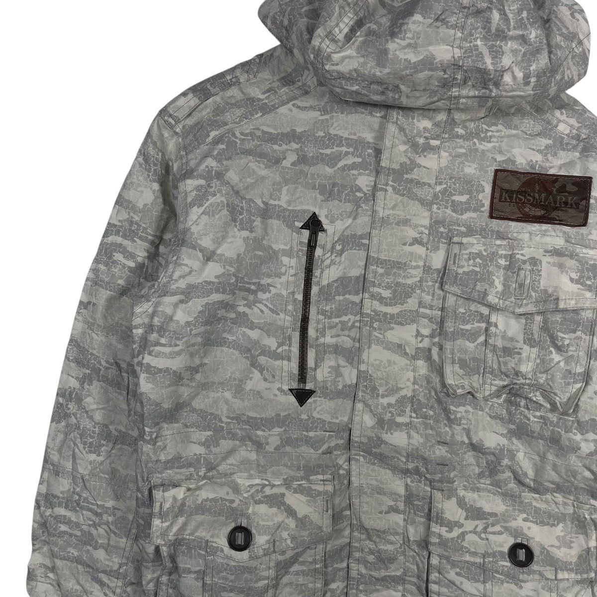 Vintage Kissmark Snowboard Ski Jacket Grey Camo Hooded Technical Size US S / EU 44-46 / 1 - 7 Thumbnail