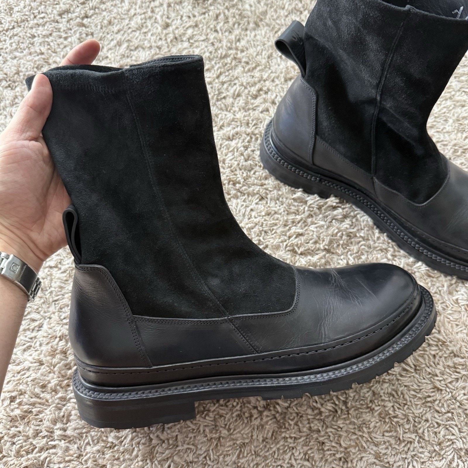 Other Adyar Black Suede Leather Chelsea Boots SSENSE Exclusive Size US 12 / EU 45 - 11 Thumbnail