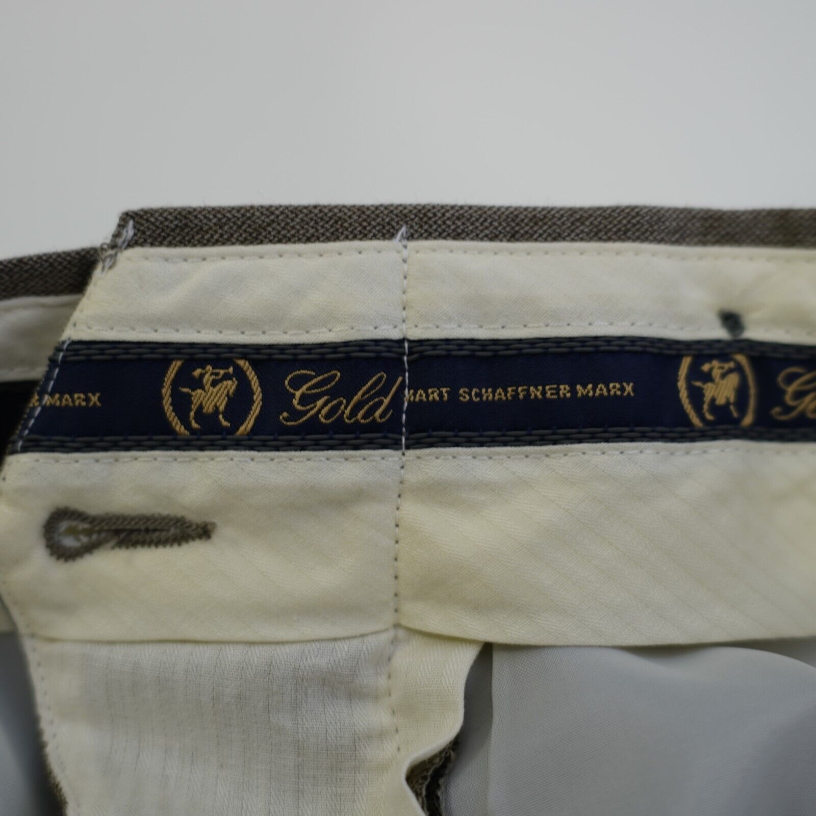 Hart Schaffner Marx Hart Schaffner Marx Gold Trumpeter Beige Basketweave Wool 36 Size 36R - 6 Thumbnail