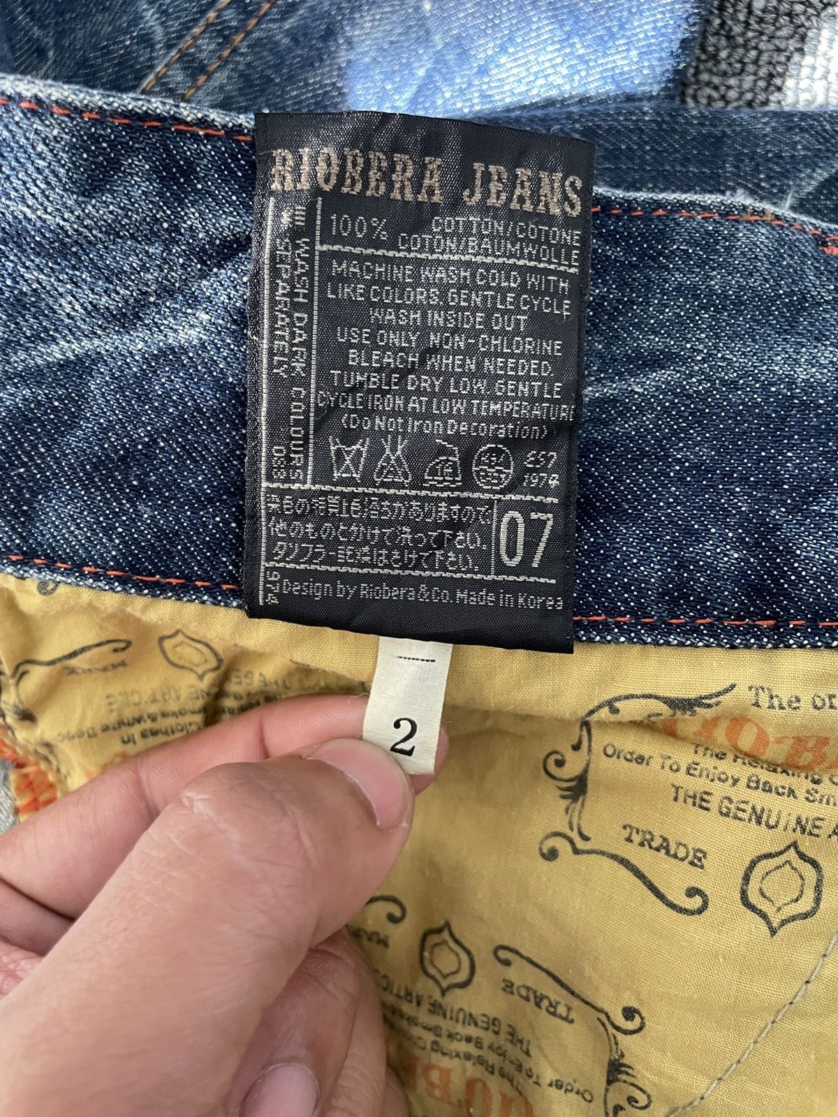 Japanese Brand Vintage Y2K Reobera Low Rise Boot Cut Distressed Flare Jeans Size 31" - 13 Thumbnail
