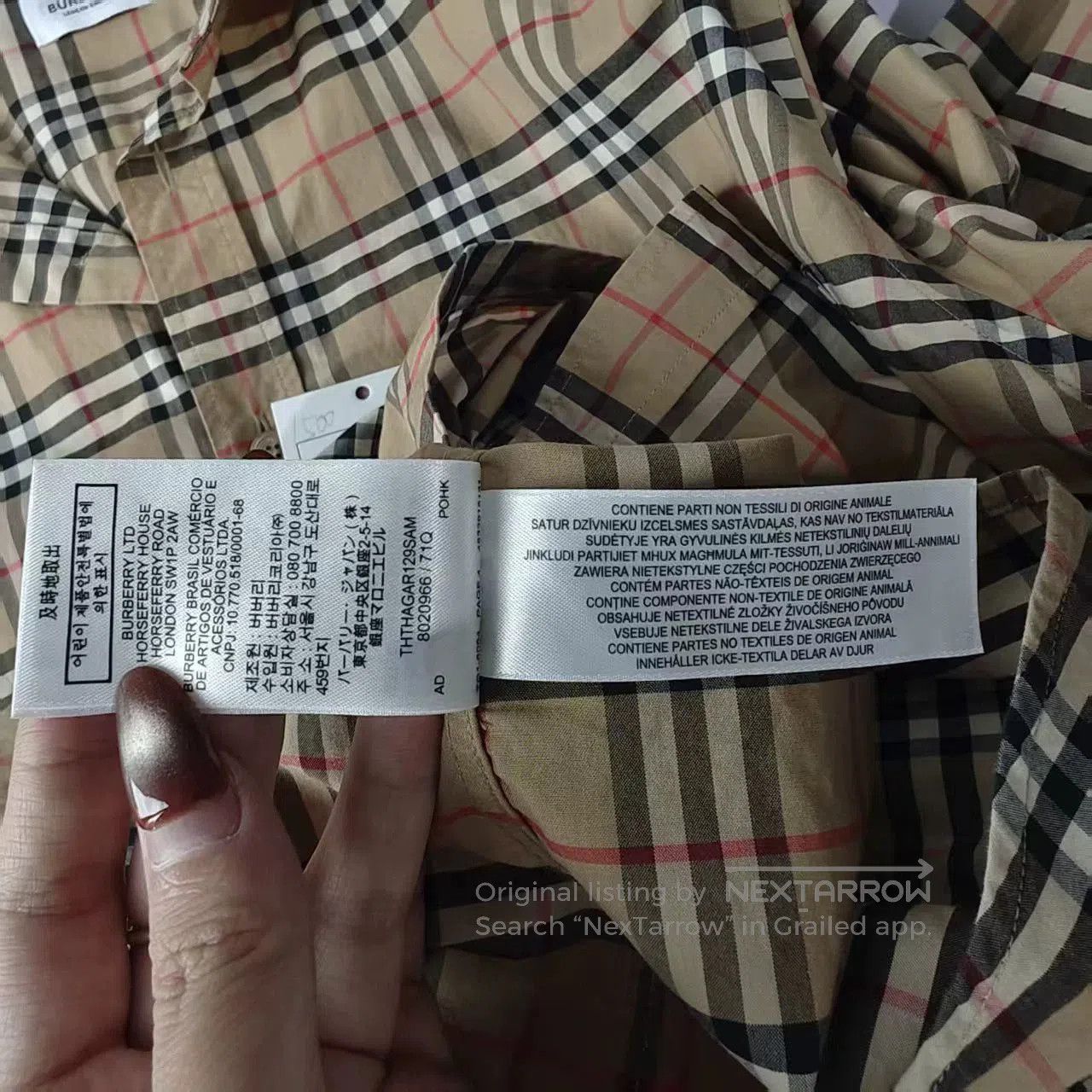 burberry xl plaid shirt in new condition.
