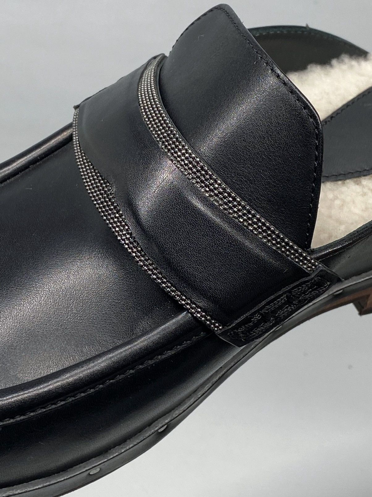 Brunello Cucinelli Brunello Cucinelli Beaded Shearling & Leather Clogs size 39 Size US 9 / IT 39 - 7 Thumbnail
