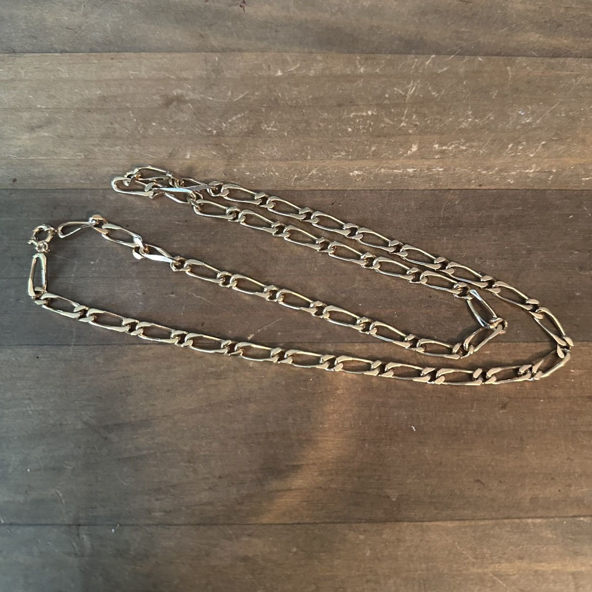 Vintage Vintage gold tone figaro chain necklace Size ONE SIZE - 2 Thumbnail