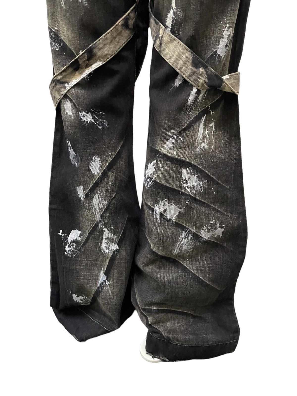 Luxuria Japan Flared Wide Leg Loose Laser Wash Man Jeans